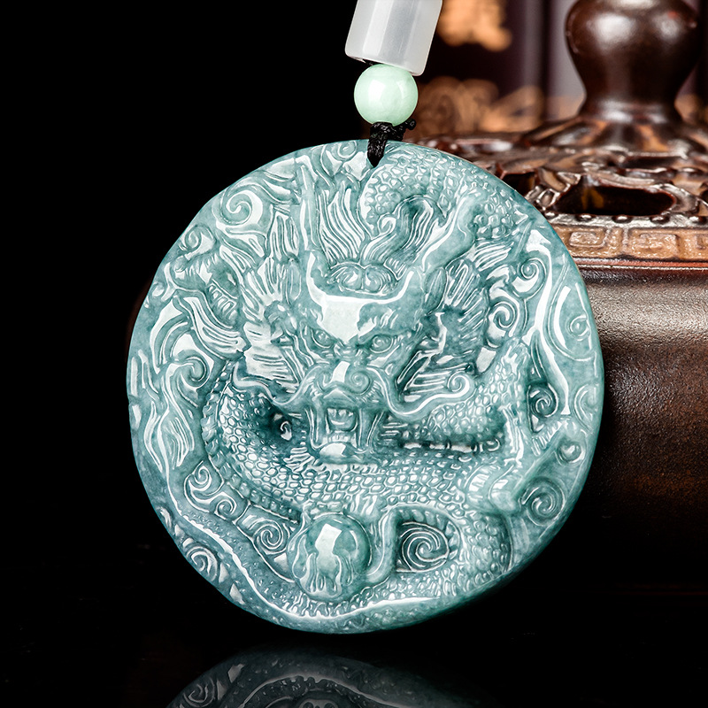 Women'S Vintage Accessories - Collier pendentif dragon en jadéite birmane,