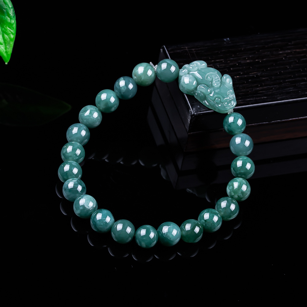 Women'S Vintage Accessories - Bracelet Pixiu en jadéite birmane naturelle,