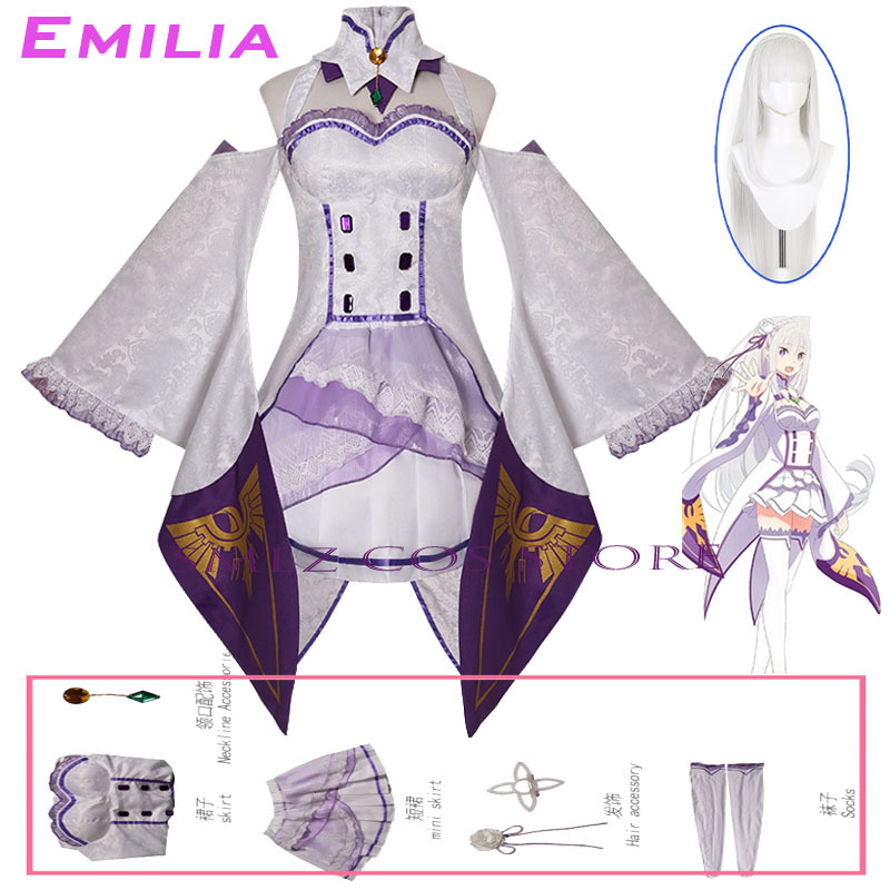 Women Accessories Set - Costume de cosplay Emilia Anime Re