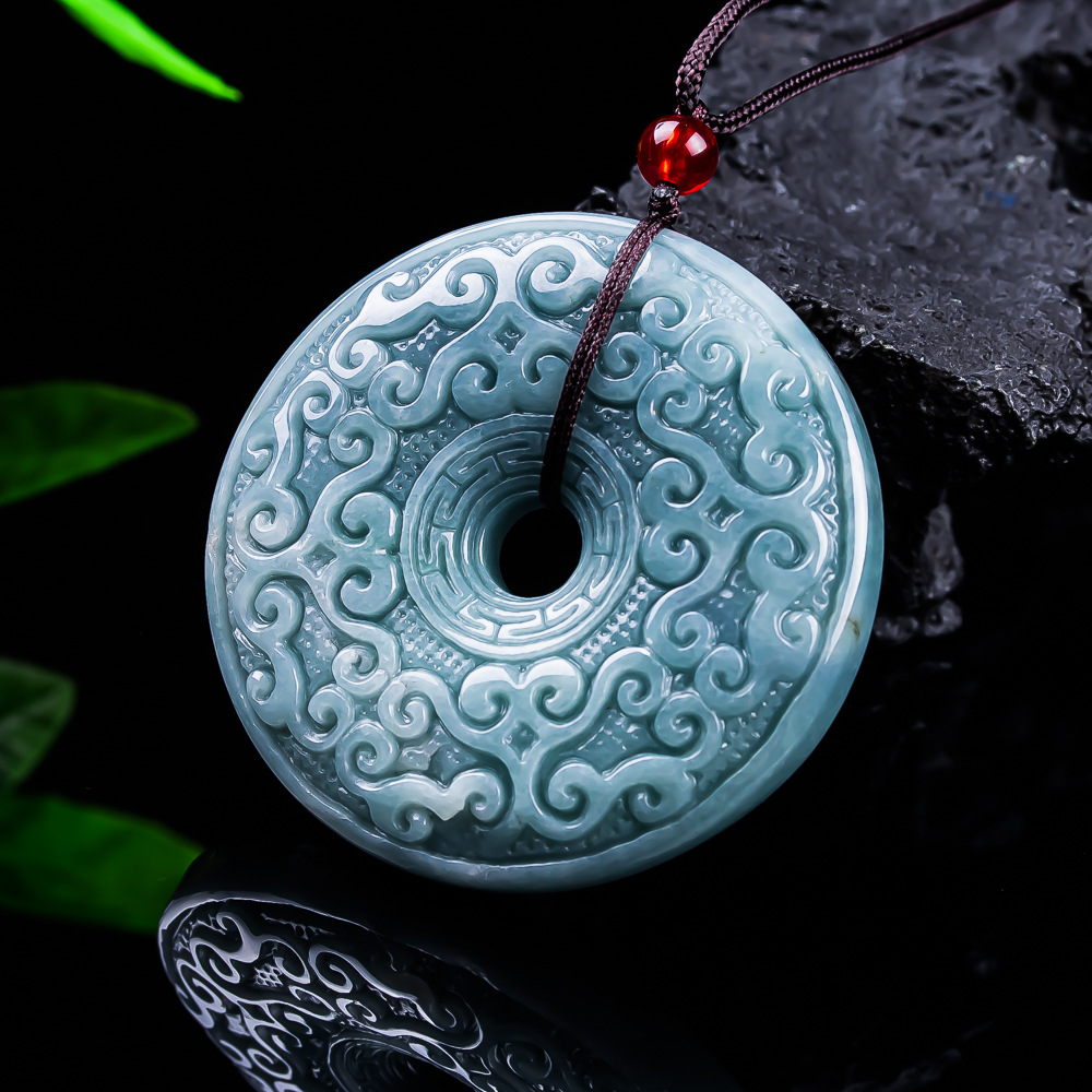 Women'S Vintage Accessories - Collier pendentif fleur en jadéite birmane