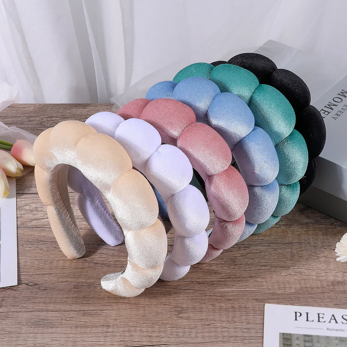 Women Accessories Online - Éponge bandeaux pour femmes filles gonflé
