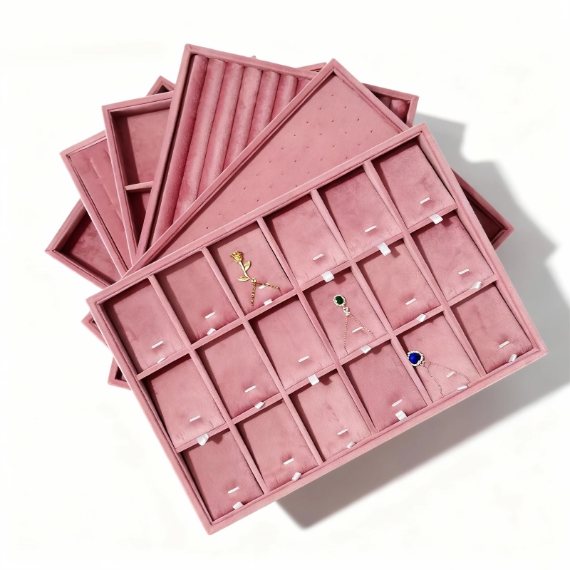 Women Accessories Display - Plateaux de rangement en velours pour