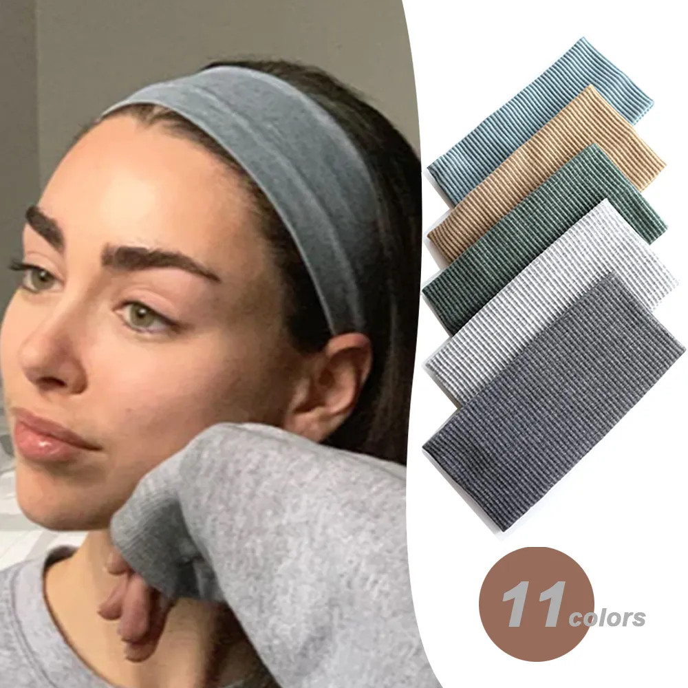 Women Accessories Online - Femmes couleur unie bandeau Yoga tricot