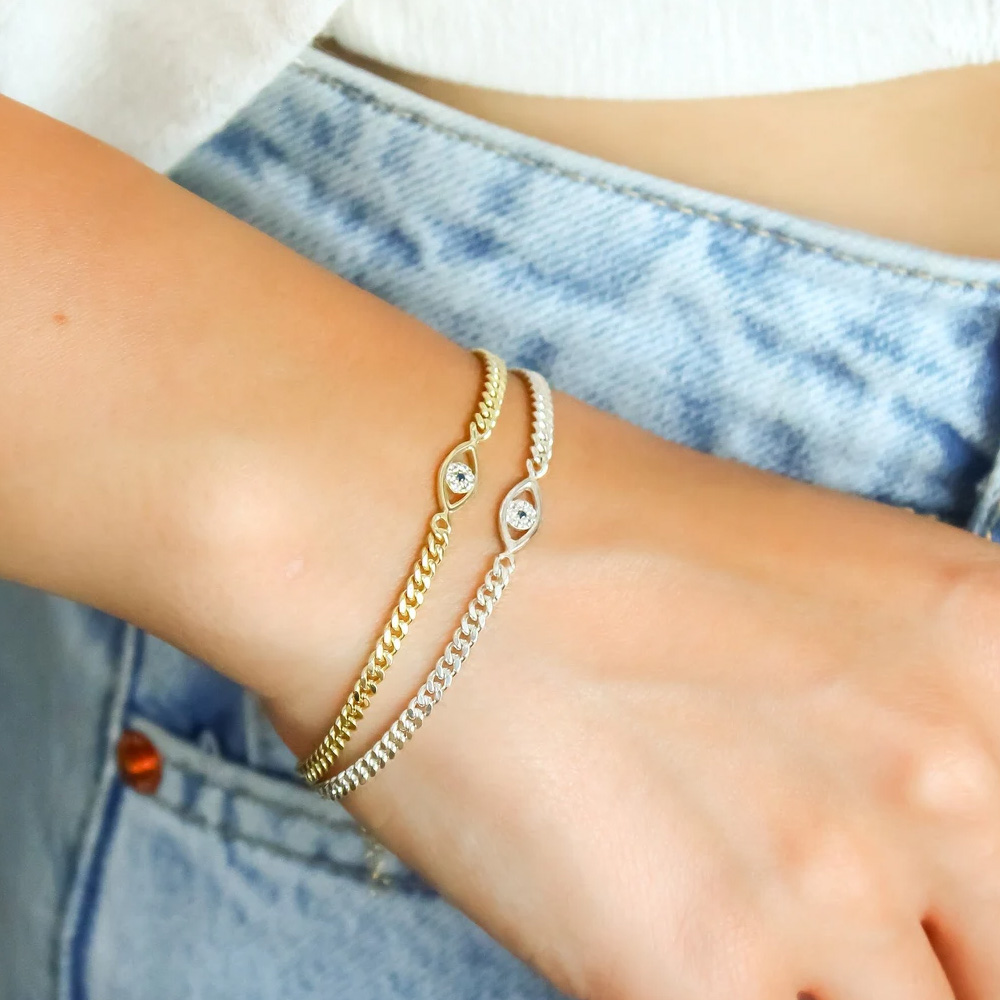Evil Eye Bracelet - Stonefans-Bracelet Mauvais Œil Simple pour Femme,