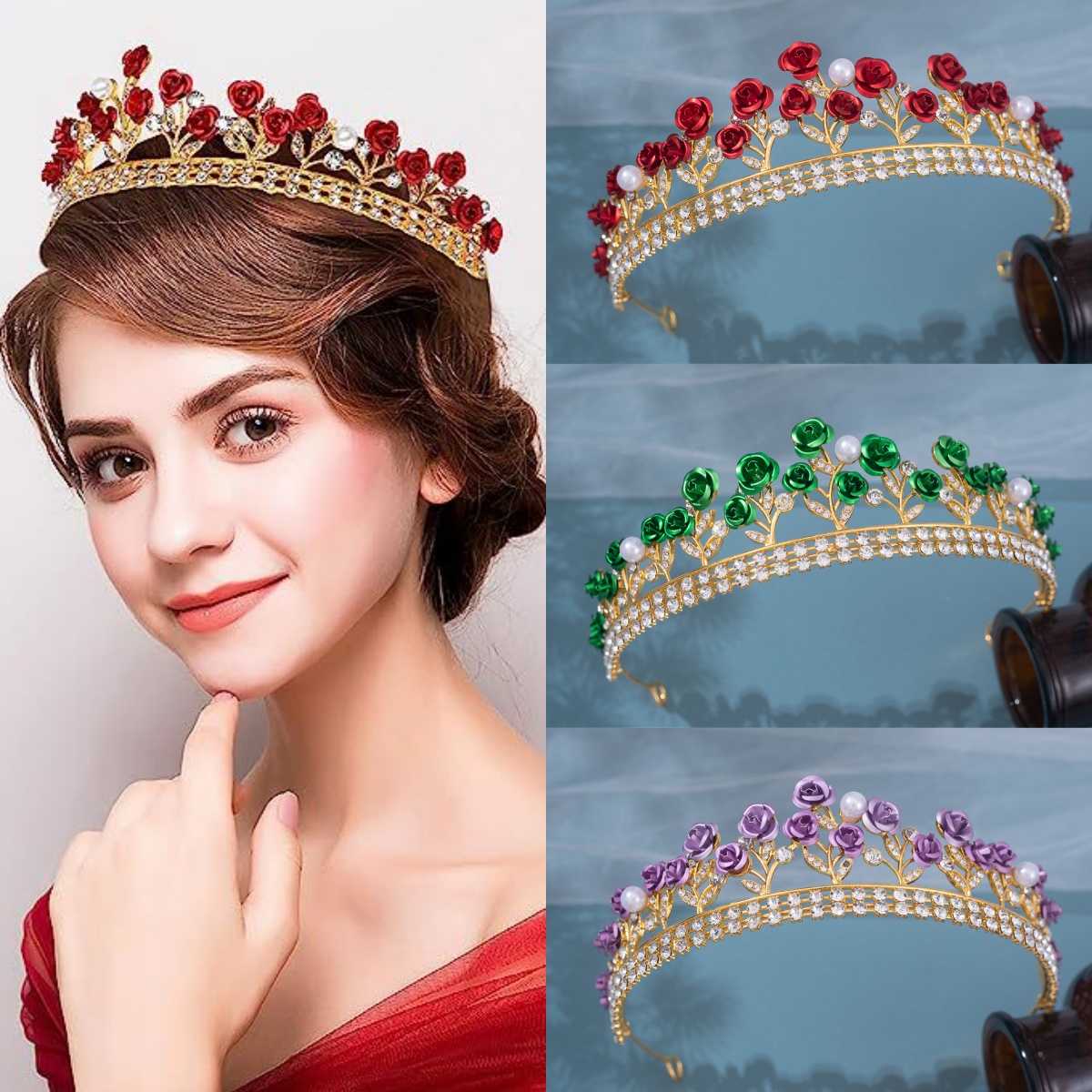 Women'S Vintage Accessories - Couronne de mariée baroque en céramique,
